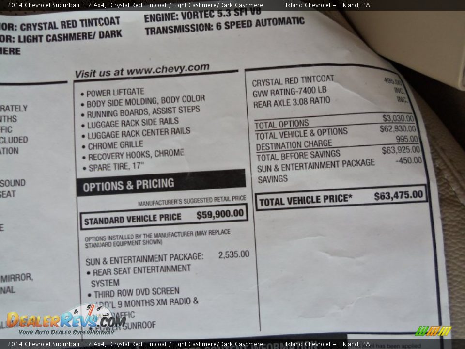 2014 Chevrolet Suburban LTZ 4x4 Crystal Red Tintcoat / Light Cashmere/Dark Cashmere Photo #18