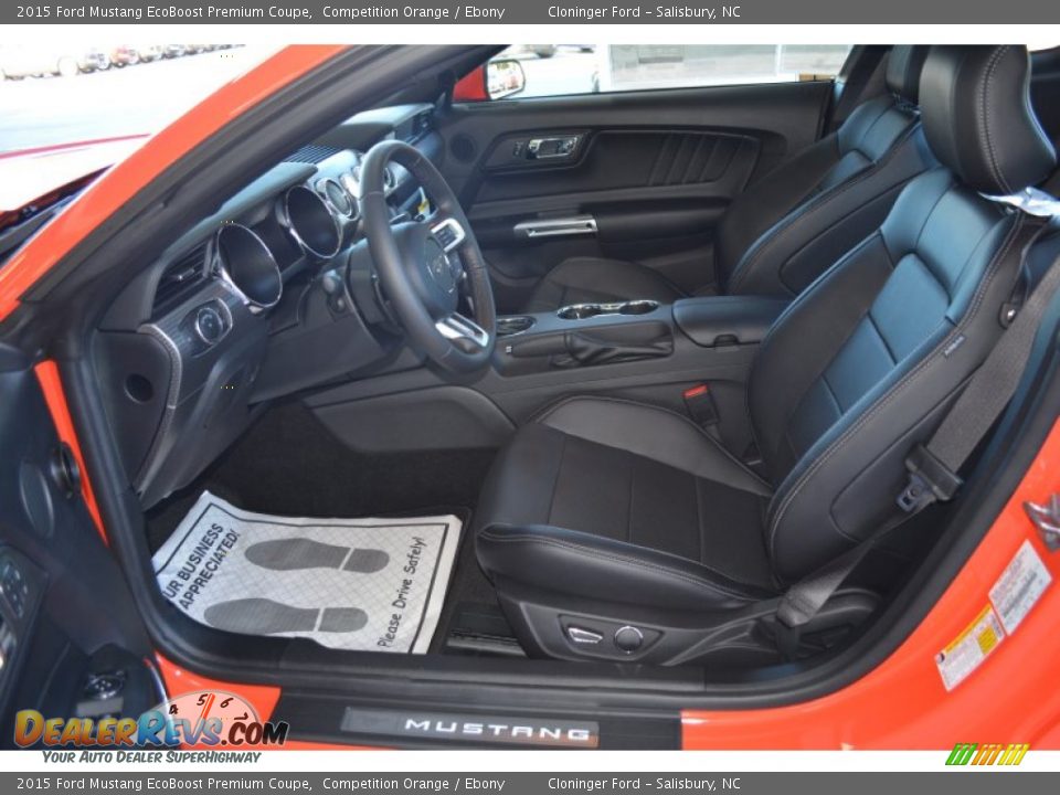 Front Seat of 2015 Ford Mustang EcoBoost Premium Coupe Photo #6