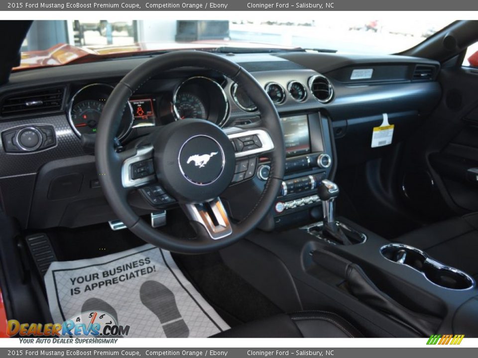 Dashboard of 2015 Ford Mustang EcoBoost Premium Coupe Photo #7