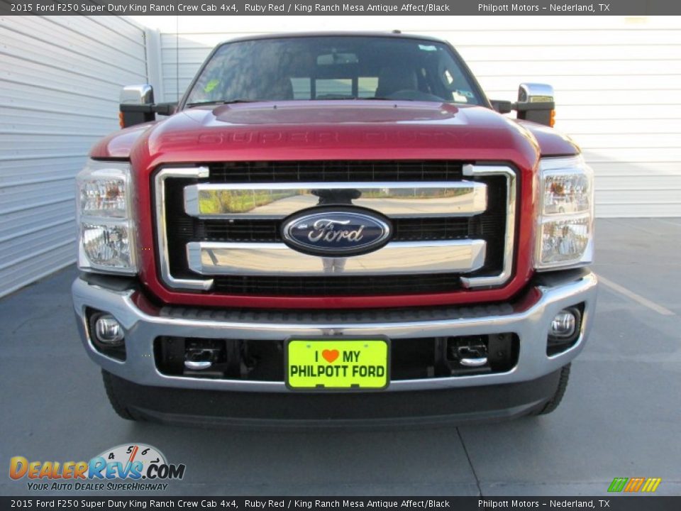 2015 Ford F250 Super Duty King Ranch Crew Cab 4x4 Ruby Red / King Ranch Mesa Antique Affect/Black Photo #8