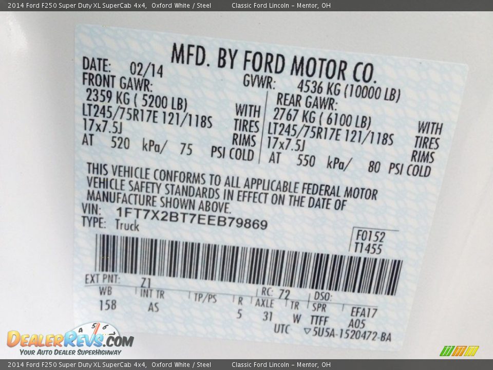 2014 Ford F250 Super Duty XL SuperCab 4x4 Oxford White / Steel Photo #7