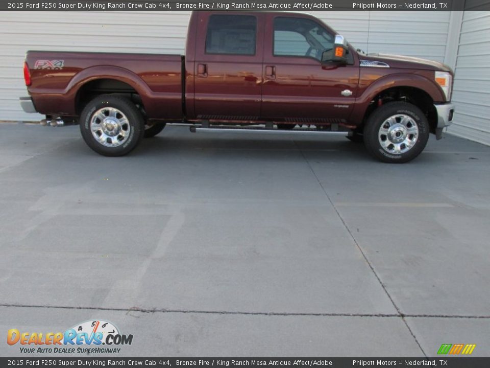 2015 Ford F250 Super Duty King Ranch Crew Cab 4x4 Bronze Fire / King Ranch Mesa Antique Affect/Adobe Photo #3