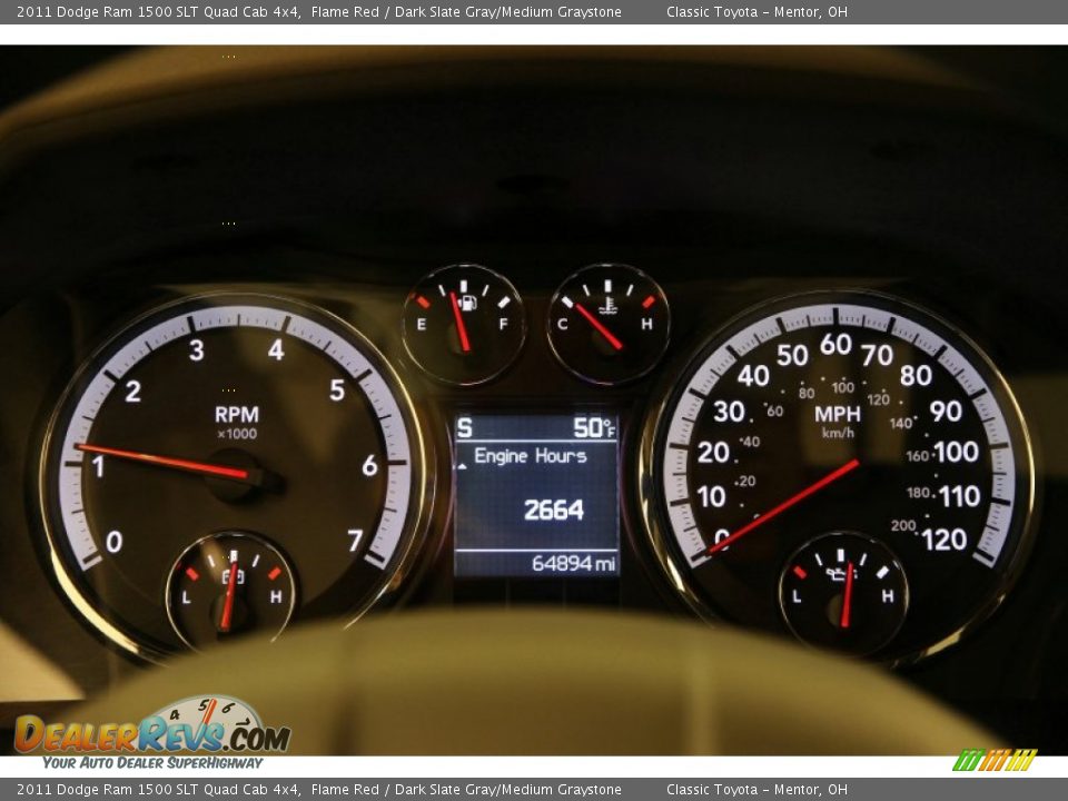 2011 Dodge Ram 1500 SLT Quad Cab 4x4 Flame Red / Dark Slate Gray/Medium Graystone Photo #7