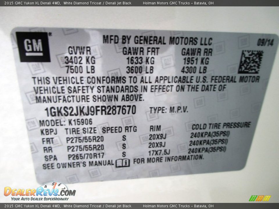 2015 GMC Yukon XL Denali 4WD White Diamond Tricoat / Denali Jet Black Photo #5