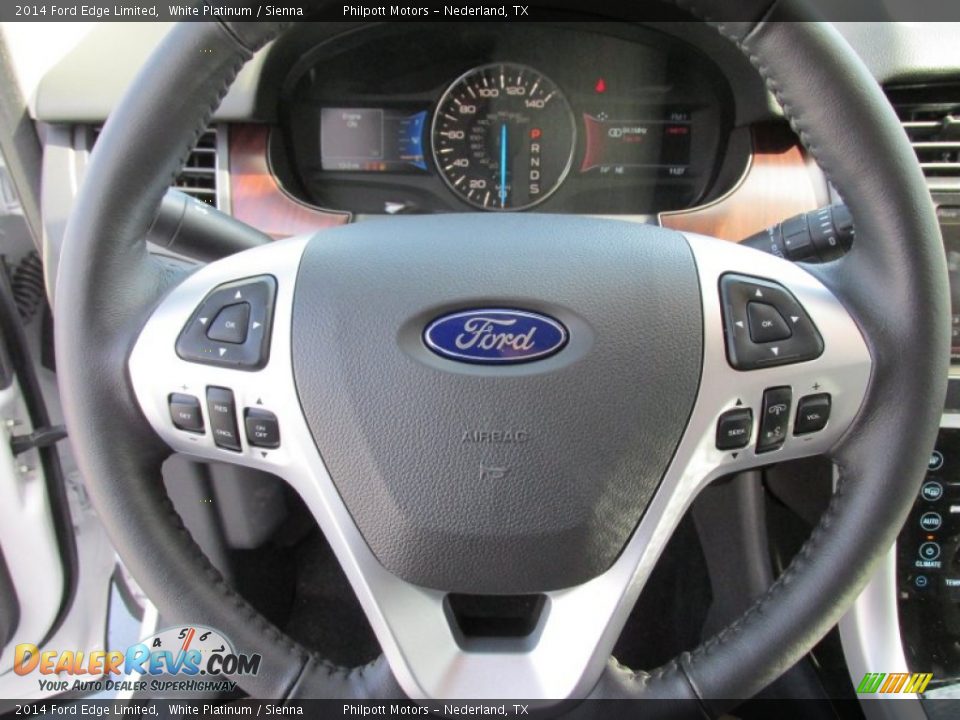 2014 Ford Edge Limited White Platinum / Sienna Photo #34