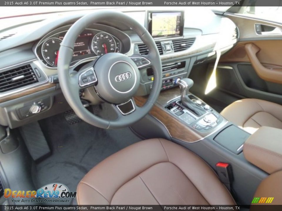 2015 Audi A6 3.0T Premium Plus quattro Sedan Phantom Black Pearl / Nougat Brown Photo #12