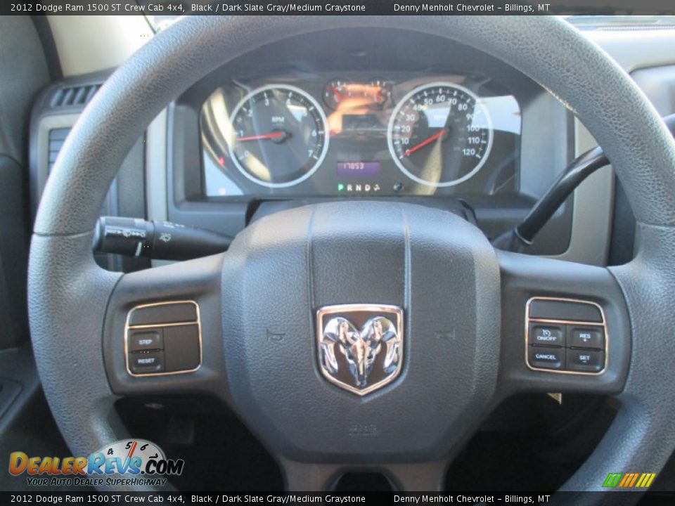 2012 Dodge Ram 1500 ST Crew Cab 4x4 Black / Dark Slate Gray/Medium Graystone Photo #13