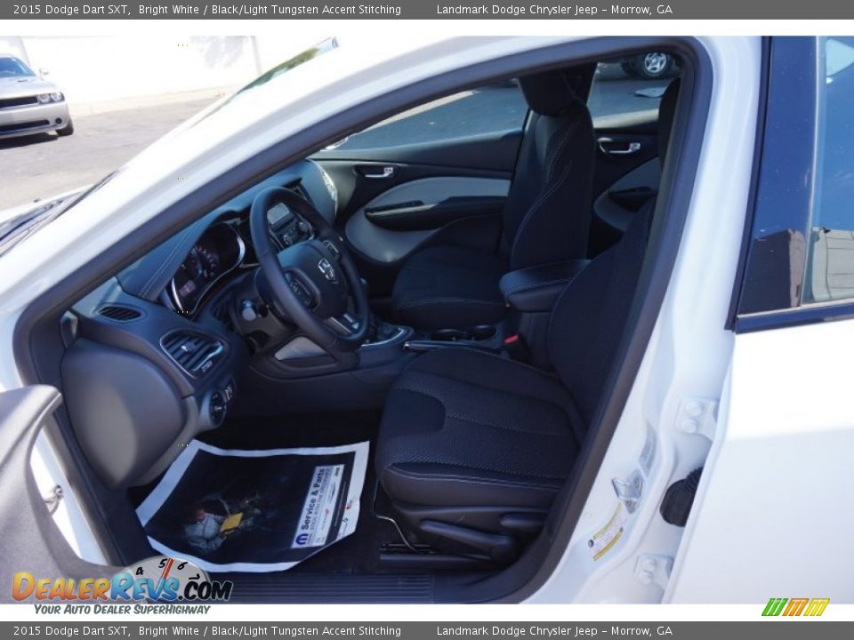 2015 Dodge Dart SXT Bright White / Black/Light Tungsten Accent Stitching Photo #6
