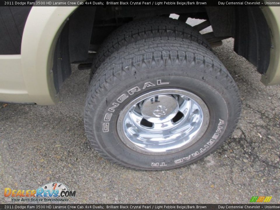 2011 Dodge Ram 3500 HD Laramie Crew Cab 4x4 Dually Brilliant Black Crystal Pearl / Light Pebble Beige/Bark Brown Photo #3
