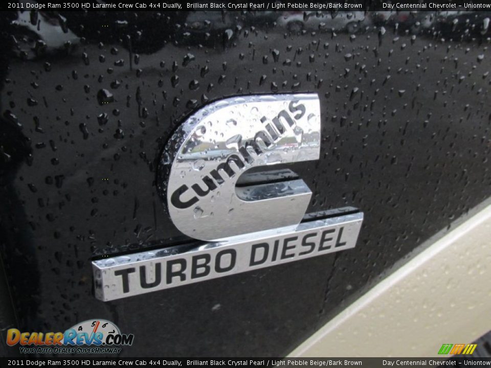 2011 Dodge Ram 3500 HD Laramie Crew Cab 4x4 Dually Brilliant Black Crystal Pearl / Light Pebble Beige/Bark Brown Photo #11