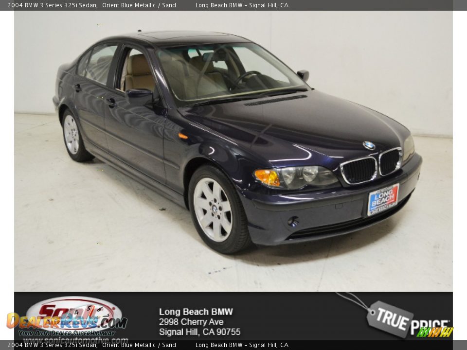 2004 BMW 3 Series 325i Sedan Orient Blue Metallic / Sand Photo #1