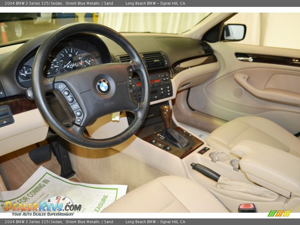 2004 BMW 3 Series 325i Sedan Orient Blue Metallic / Sand Photo #12