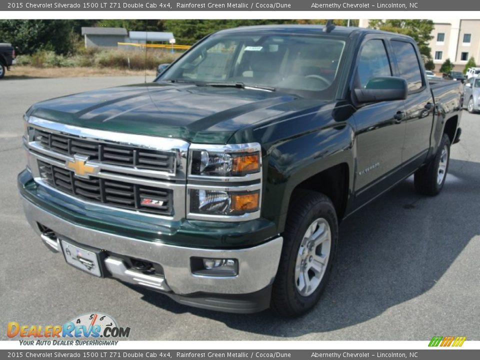 2015 Chevrolet Silverado 1500 LT Z71 Double Cab 4x4 Rainforest Green Metallic / Cocoa/Dune Photo #2