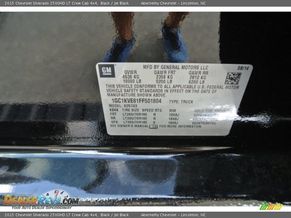 2015 Chevrolet Silverado 2500HD LT Crew Cab 4x4 Black / Jet Black Photo #7