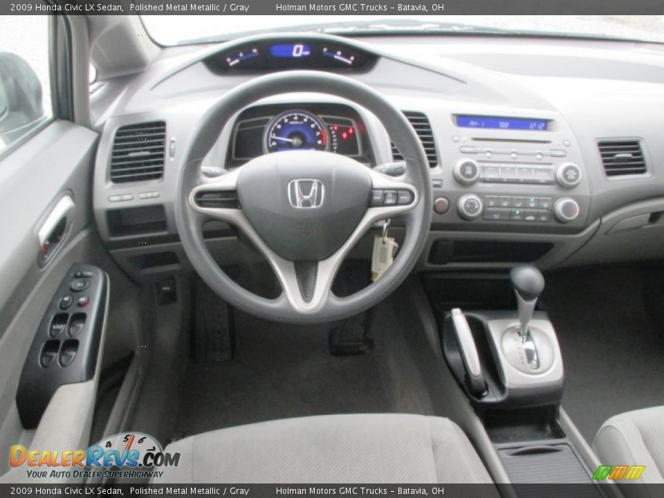 2009 Honda Civic LX Sedan Polished Metal Metallic / Gray Photo #13