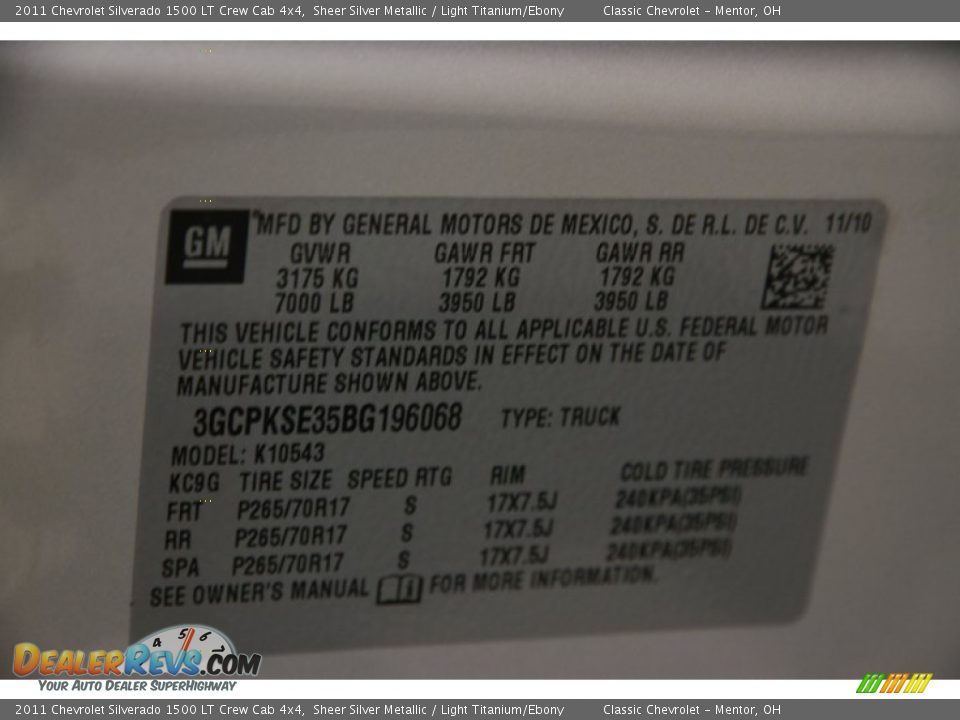 2011 Chevrolet Silverado 1500 LT Crew Cab 4x4 Sheer Silver Metallic / Light Titanium/Ebony Photo #15