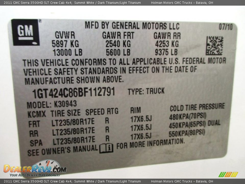 2011 GMC Sierra 3500HD SLT Crew Cab 4x4 Summit White / Dark Titanium/Light Titanium Photo #5