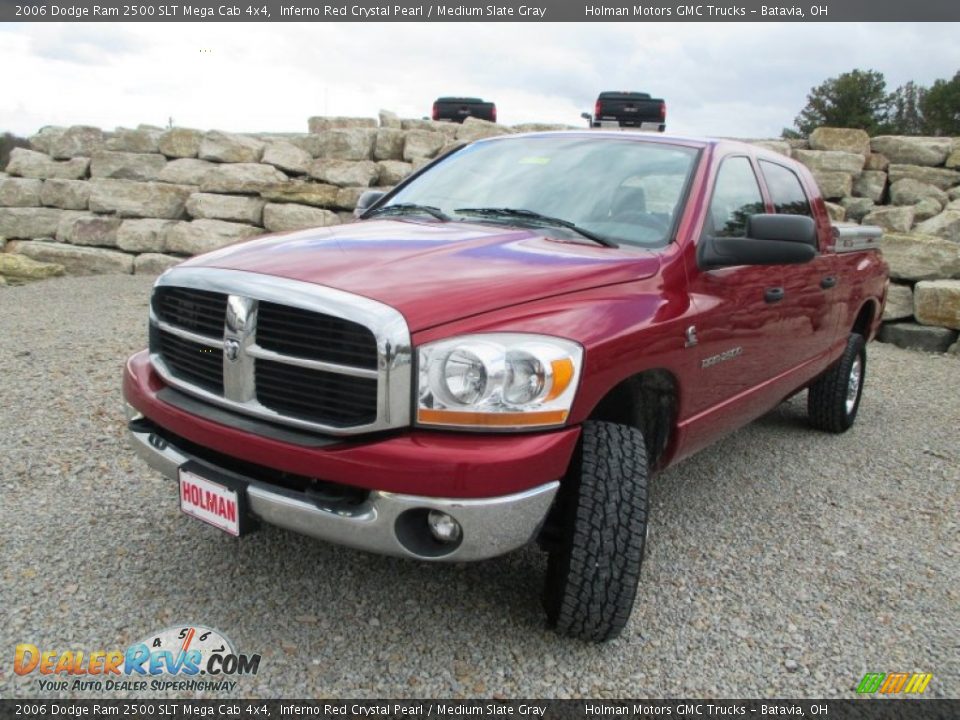 2006 Dodge Ram 2500 SLT Mega Cab 4x4 Inferno Red Crystal Pearl / Medium Slate Gray Photo #2