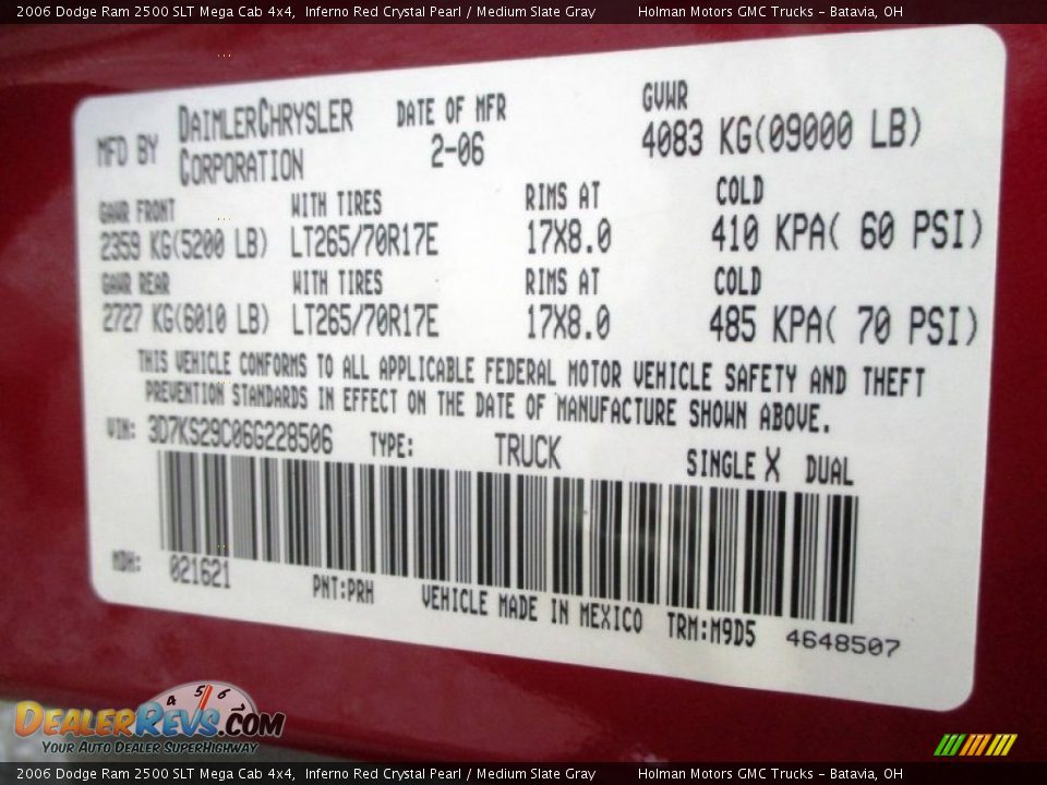 2006 Dodge Ram 2500 SLT Mega Cab 4x4 Inferno Red Crystal Pearl / Medium Slate Gray Photo #5