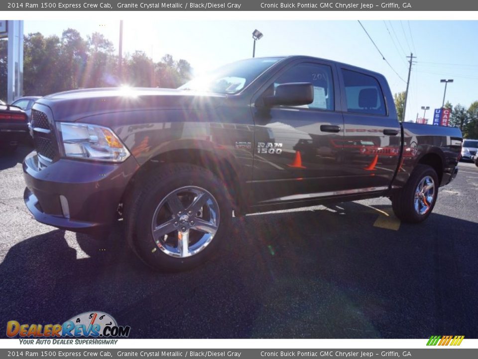 2014 Ram 1500 Express Crew Cab Granite Crystal Metallic / Black/Diesel Gray Photo #3