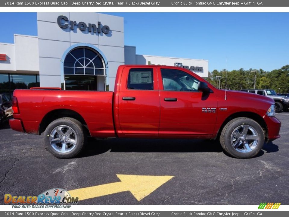 2014 Ram 1500 Express Quad Cab Deep Cherry Red Crystal Pearl / Black/Diesel Gray Photo #8