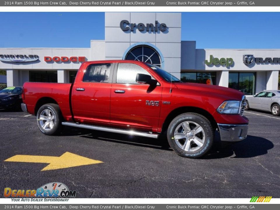 2014 Ram 1500 Big Horn Crew Cab Deep Cherry Red Crystal Pearl / Black/Diesel Gray Photo #1