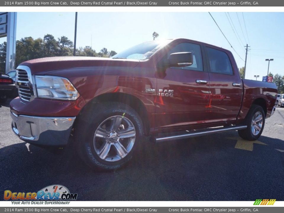 2014 Ram 1500 Big Horn Crew Cab Deep Cherry Red Crystal Pearl / Black/Diesel Gray Photo #3