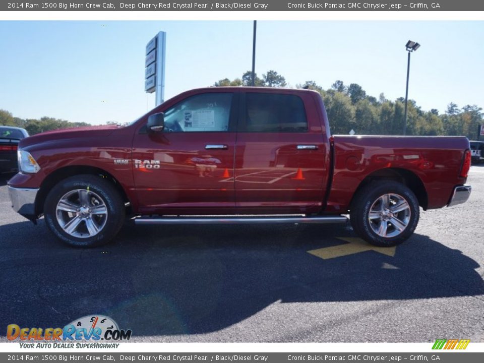 2014 Ram 1500 Big Horn Crew Cab Deep Cherry Red Crystal Pearl / Black/Diesel Gray Photo #4