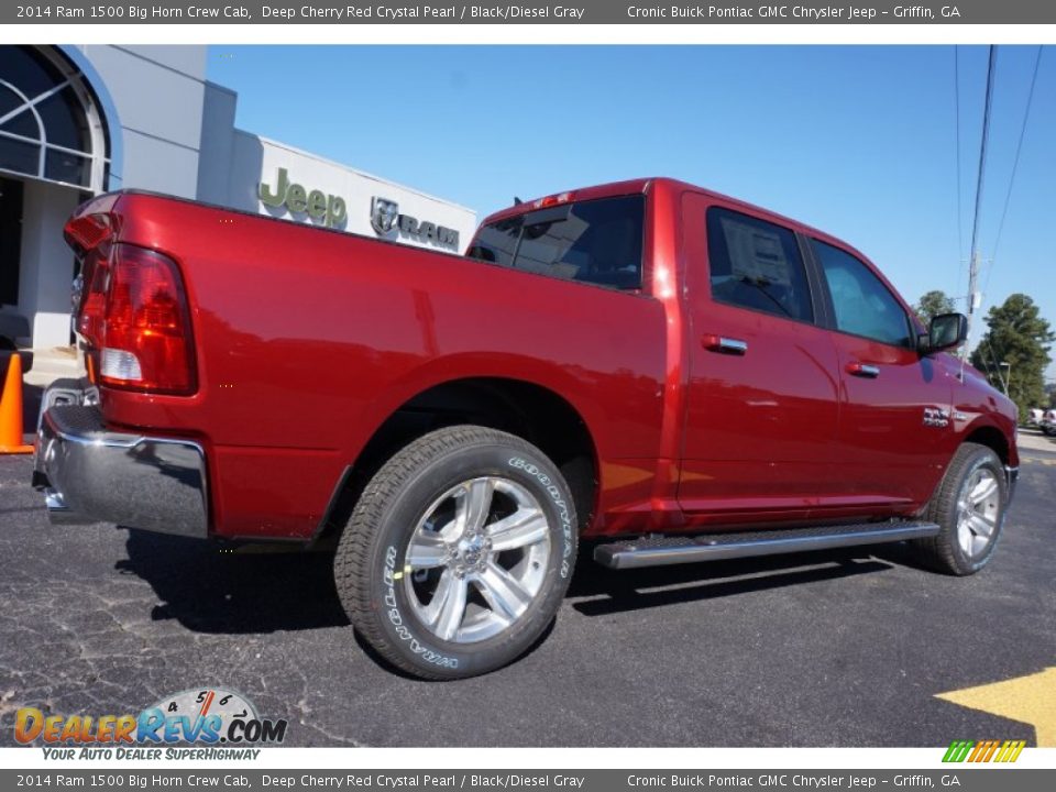 2014 Ram 1500 Big Horn Crew Cab Deep Cherry Red Crystal Pearl / Black/Diesel Gray Photo #7