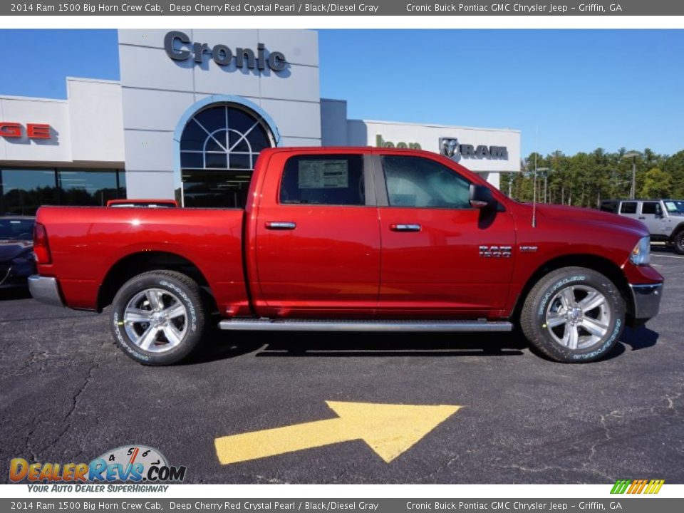 2014 Ram 1500 Big Horn Crew Cab Deep Cherry Red Crystal Pearl / Black/Diesel Gray Photo #8