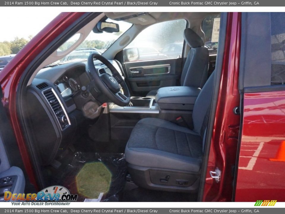 2014 Ram 1500 Big Horn Crew Cab Deep Cherry Red Crystal Pearl / Black/Diesel Gray Photo #9
