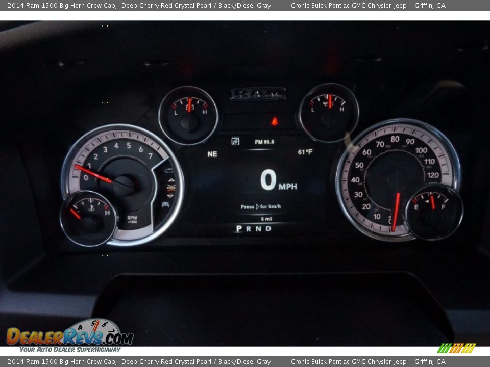 2014 Ram 1500 Big Horn Crew Cab Deep Cherry Red Crystal Pearl / Black/Diesel Gray Photo #14