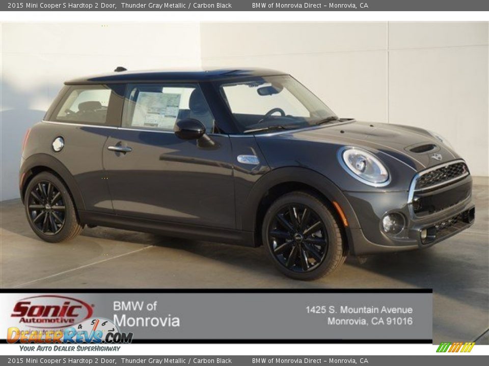 2015 Mini Cooper S Hardtop 2 Door Thunder Gray Metallic / Carbon Black Photo #1