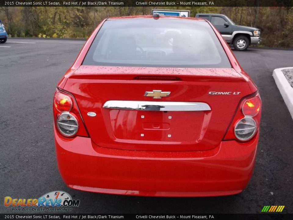 2015 Chevrolet Sonic LT Sedan Red Hot / Jet Black/Dark Titanium Photo #5