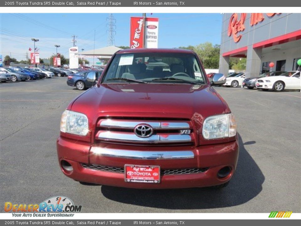 2005 Toyota Tundra SR5 Double Cab Salsa Red Pearl / Taupe Photo #2