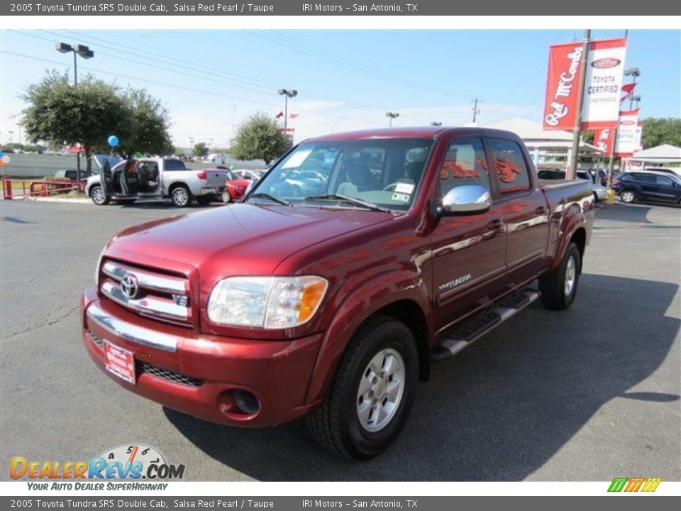 2005 Toyota Tundra SR5 Double Cab Salsa Red Pearl / Taupe Photo #3