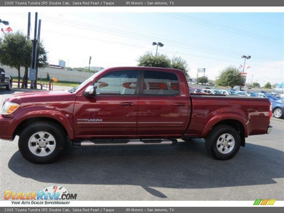 2005 Toyota Tundra SR5 Double Cab Salsa Red Pearl / Taupe Photo #4