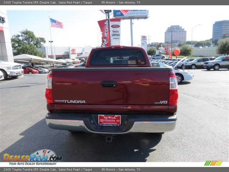 2005 Toyota Tundra SR5 Double Cab Salsa Red Pearl / Taupe Photo #6