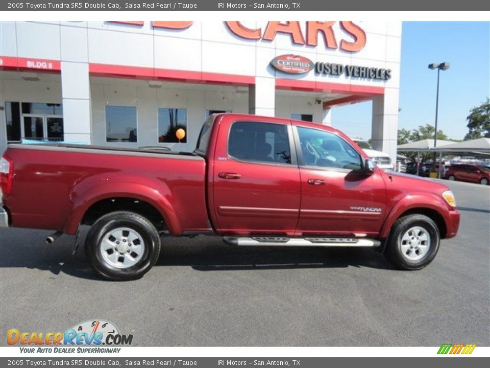 2005 Toyota Tundra SR5 Double Cab Salsa Red Pearl / Taupe Photo #8