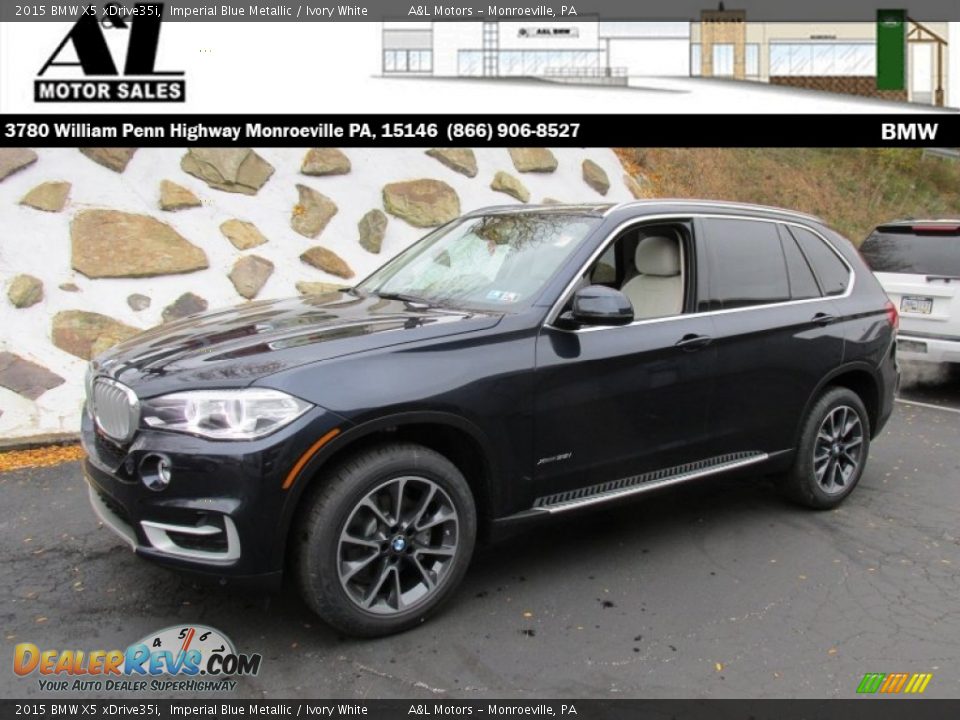 2015 BMW X5 xDrive35i Imperial Blue Metallic / Ivory White Photo #1