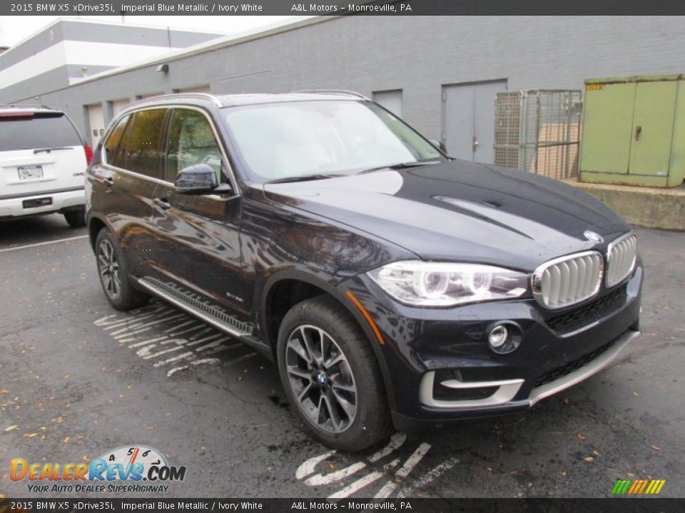 2015 BMW X5 xDrive35i Imperial Blue Metallic / Ivory White Photo #7