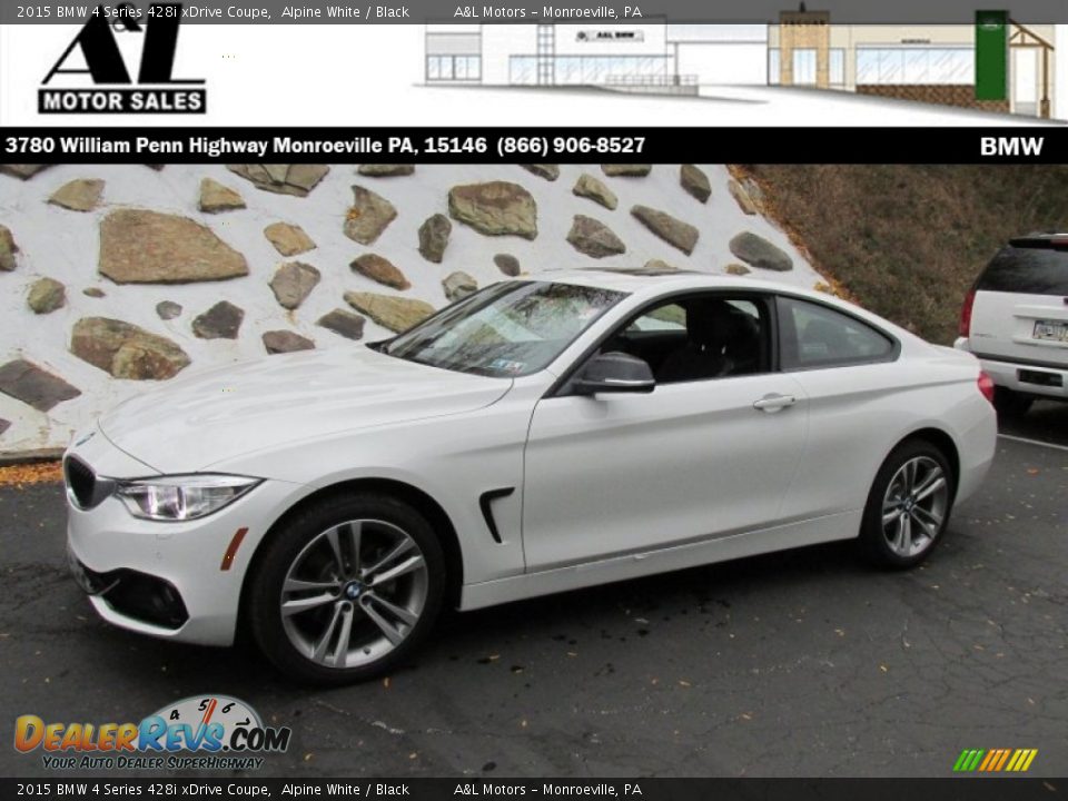 2015 BMW 4 Series 428i xDrive Coupe Alpine White / Black Photo #1