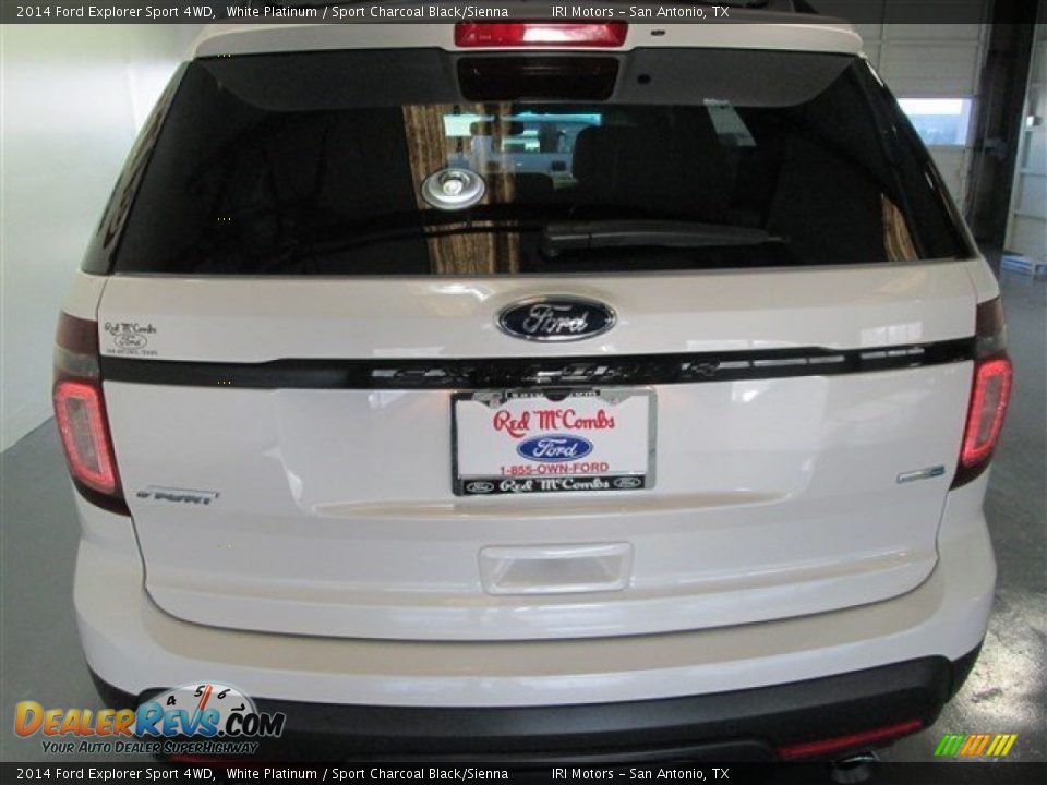 2014 Ford Explorer Sport 4WD White Platinum / Sport Charcoal Black/Sienna Photo #5