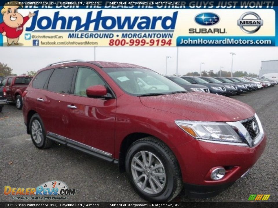 2015 Nissan Pathfinder SL 4x4 Cayenne Red / Almond Photo #1