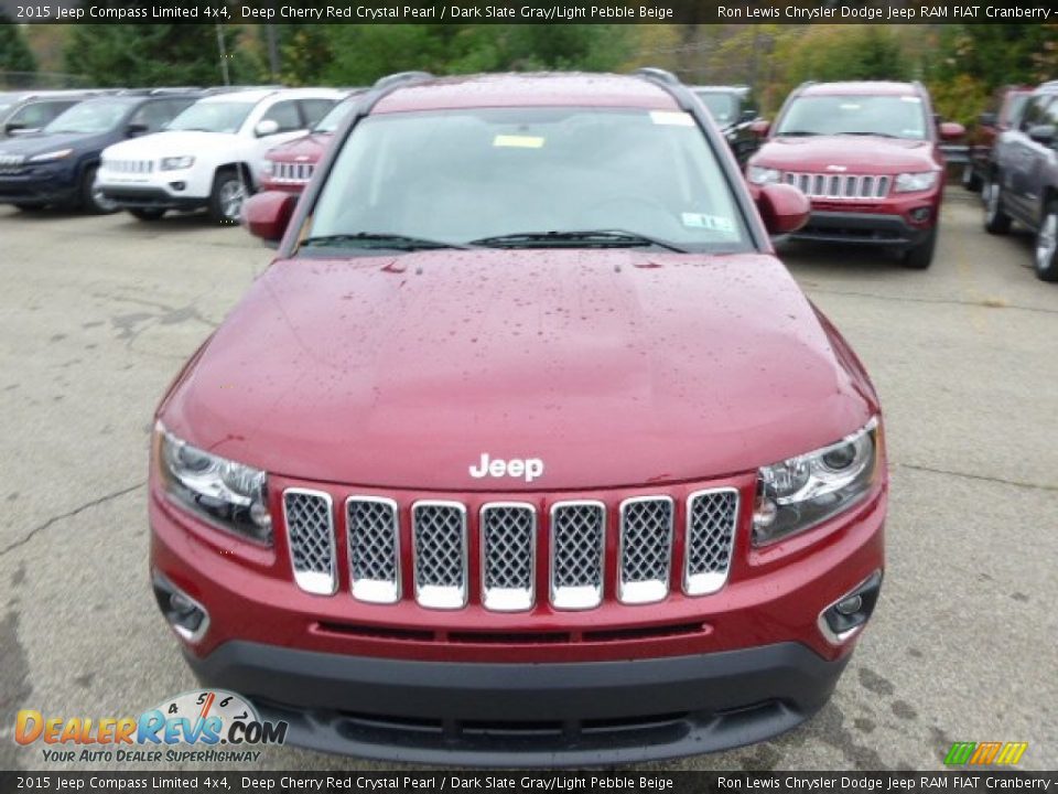 2015 Jeep Compass Limited 4x4 Deep Cherry Red Crystal Pearl / Dark Slate Gray/Light Pebble Beige Photo #3