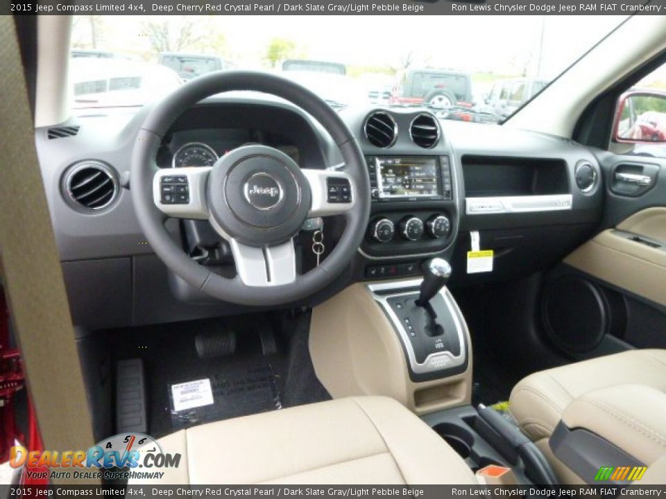 Dark Slate Gray/Light Pebble Beige Interior - 2015 Jeep Compass Limited 4x4 Photo #14