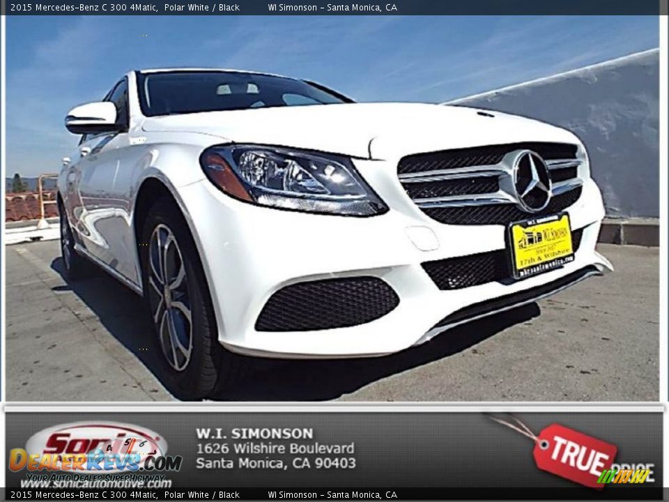 2015 Mercedes-Benz C 300 4Matic Polar White / Black Photo #1