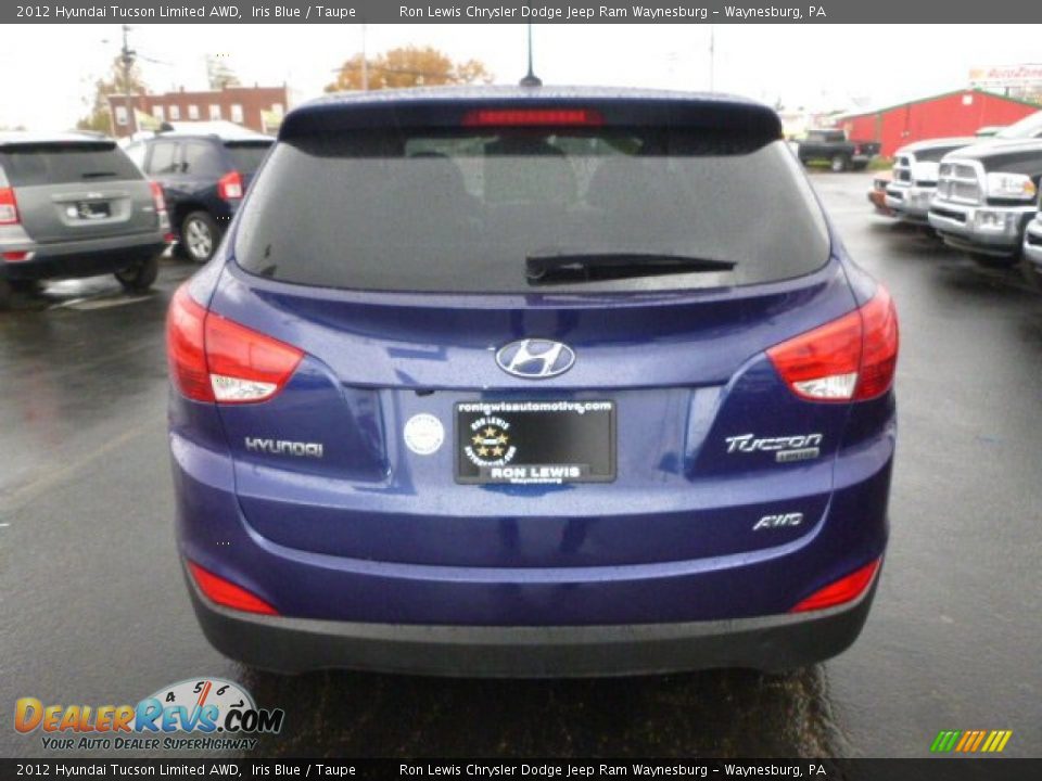 2012 Hyundai Tucson Limited AWD Iris Blue / Taupe Photo #4