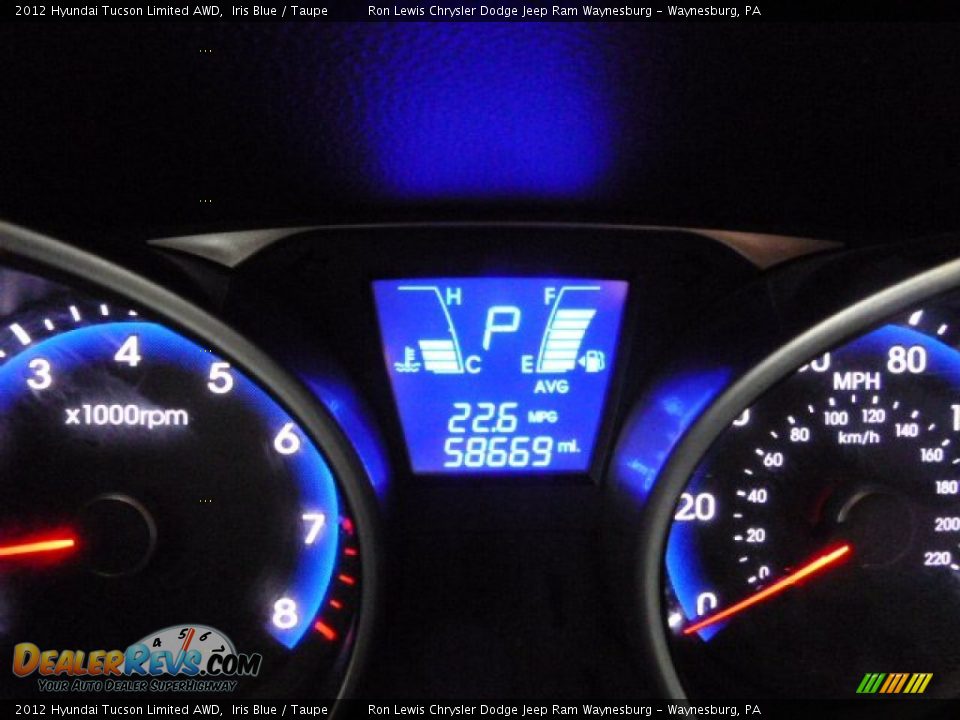 2012 Hyundai Tucson Limited AWD Iris Blue / Taupe Photo #18