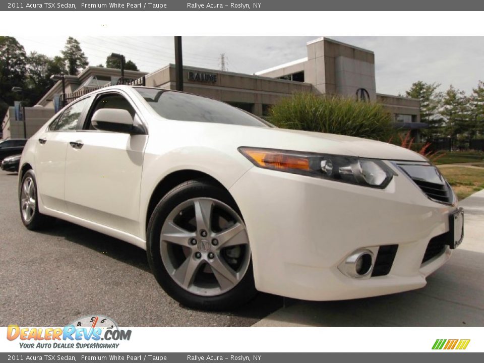 2011 Acura TSX Sedan Premium White Pearl / Taupe Photo #1
